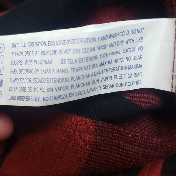 Forever 21 tie up shirt, size large, reddy brown and black - Picture 4 of 4